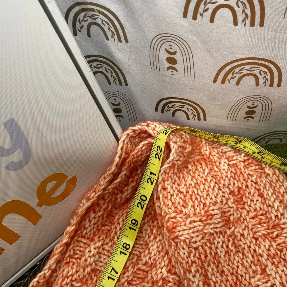 Chic Orange and White Infinity Knit Scarf